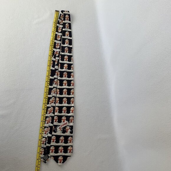 Tie Rack Christmas Snowman Silk Tie Blue Vintage 90s Made In Italy - Picture 5 of 6